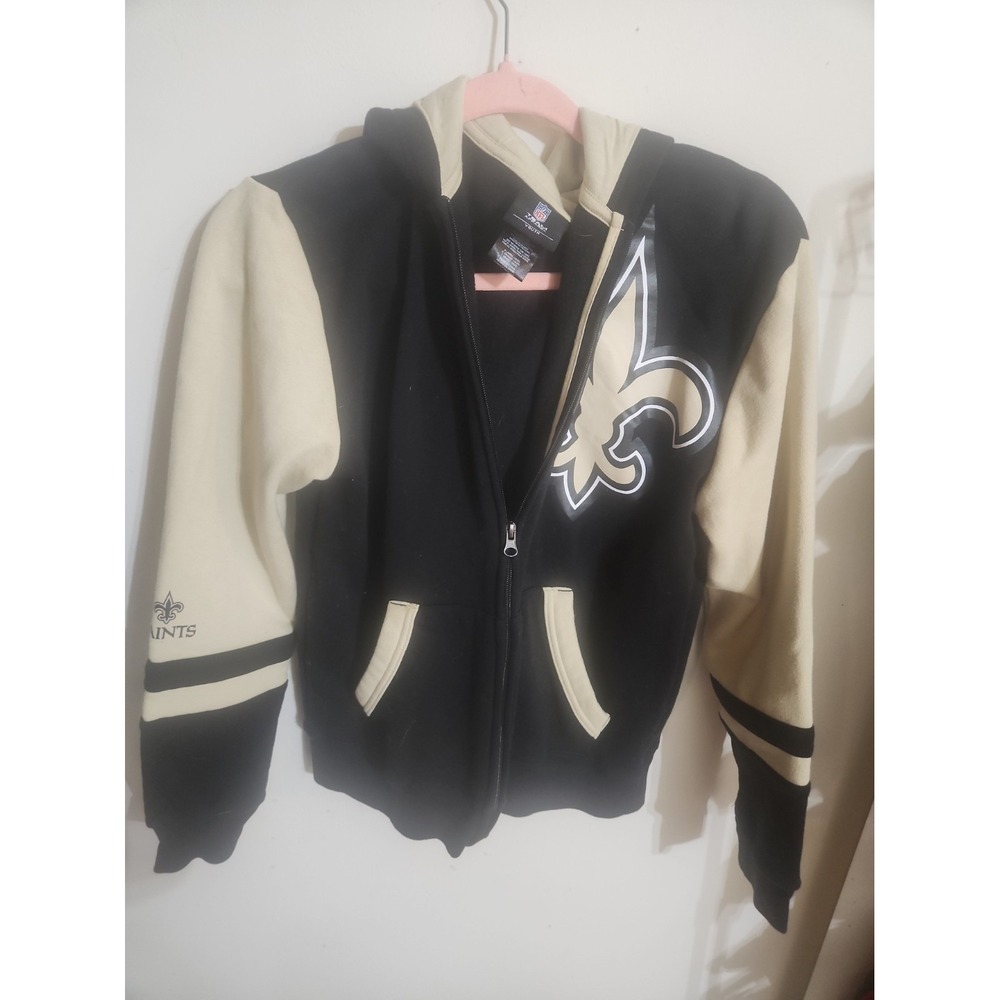 Outerstuff New Orleans Saints Youth XL Hoodie Full-Zip Colorblock Poster Board